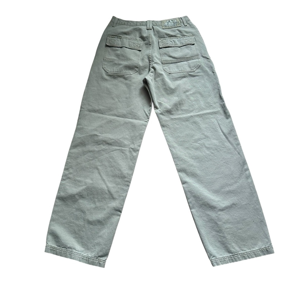 Vintage Y2K Life Energy Intelligence Cargo Pants Wide Leg Baggy Khaki Tan Skate - Picture 2 of 9